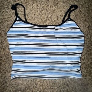 SHEIN Blue and Black Striped Camisole